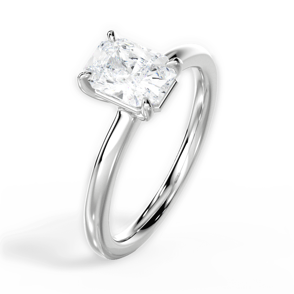 Angela Radiant Cut Lab Grown Diamond 14Kt White Gold Engagement Ring - View 4