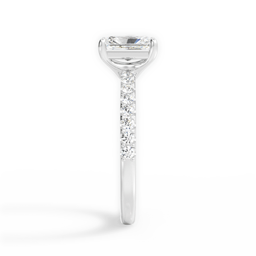 Elsie Radiant Cut Lab Grown Diamond Platinum Engagement Ring - View 4