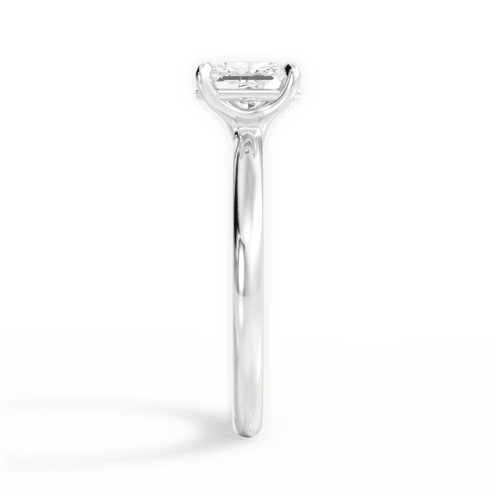 Angela Radiant Cut Lab Grown Diamond Platinum Engagement Ring - View 2