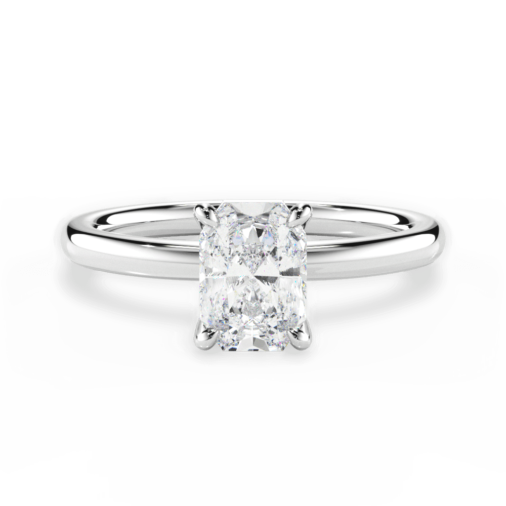 Angela Radiant Cut Lab Grown Diamond 14Kt White Gold Engagement Ring