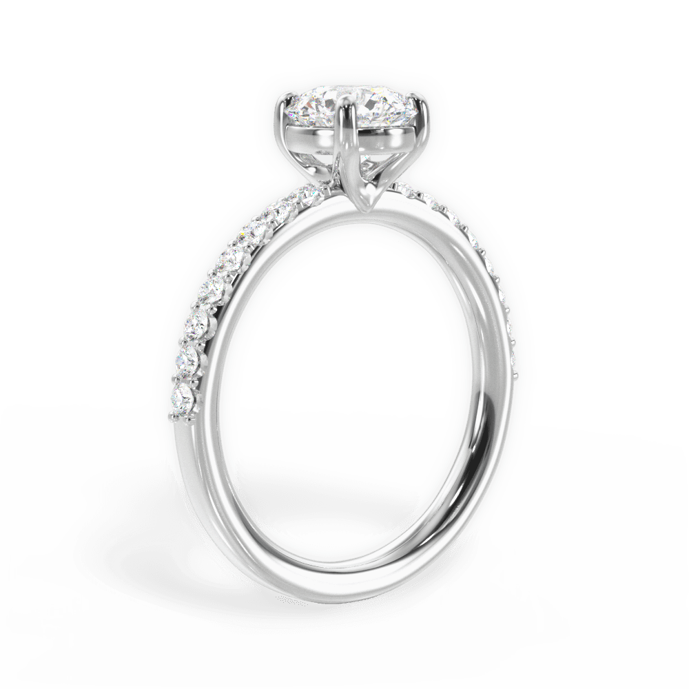 Elsie Round Cut Lab Grown Diamond Platinum Engagement Ring - View 4
