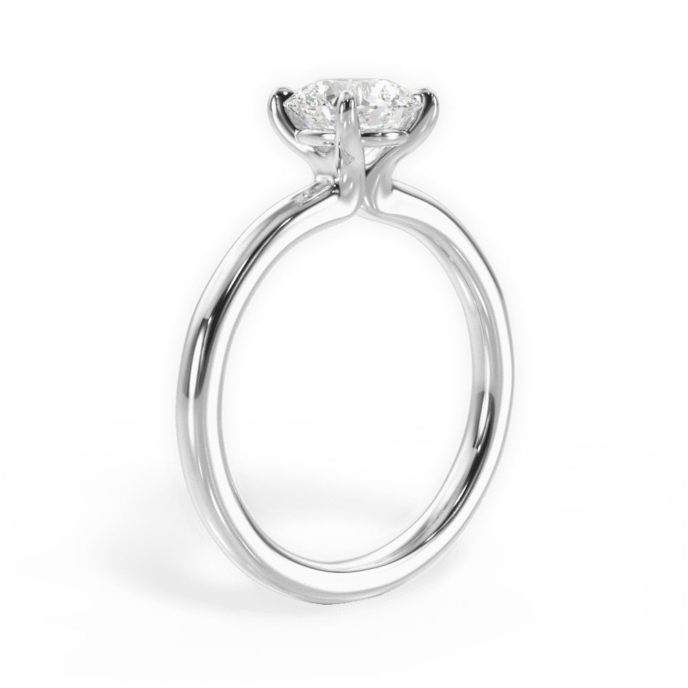 Angela Round Cut Lab Grown Diamond 18Kt White Gold Engagement Ring - View 2