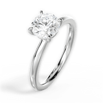 Angela Round Cut Lab Grown Diamond 14Kt White Gold Engagement Ring - View 4