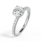 Elsie Round Cut Lab Grown Diamond Platinum Engagement Ring - View 3