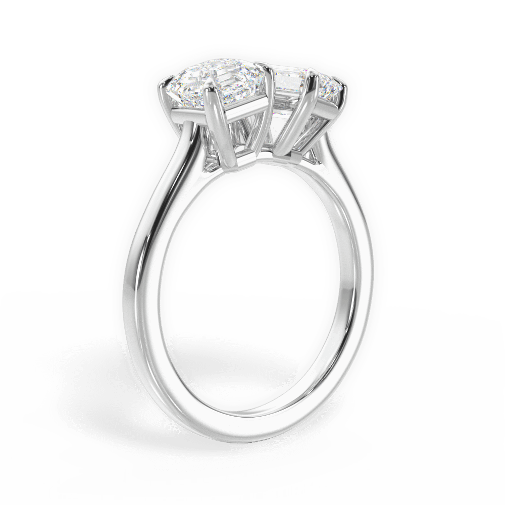 Alice Emerald Cut Lab Grown Diamond Platinum Engagement Ring - View 3