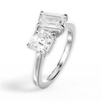 Alice Emerald Cut Lab Grown Diamond Platinum Engagement Ring - View 2