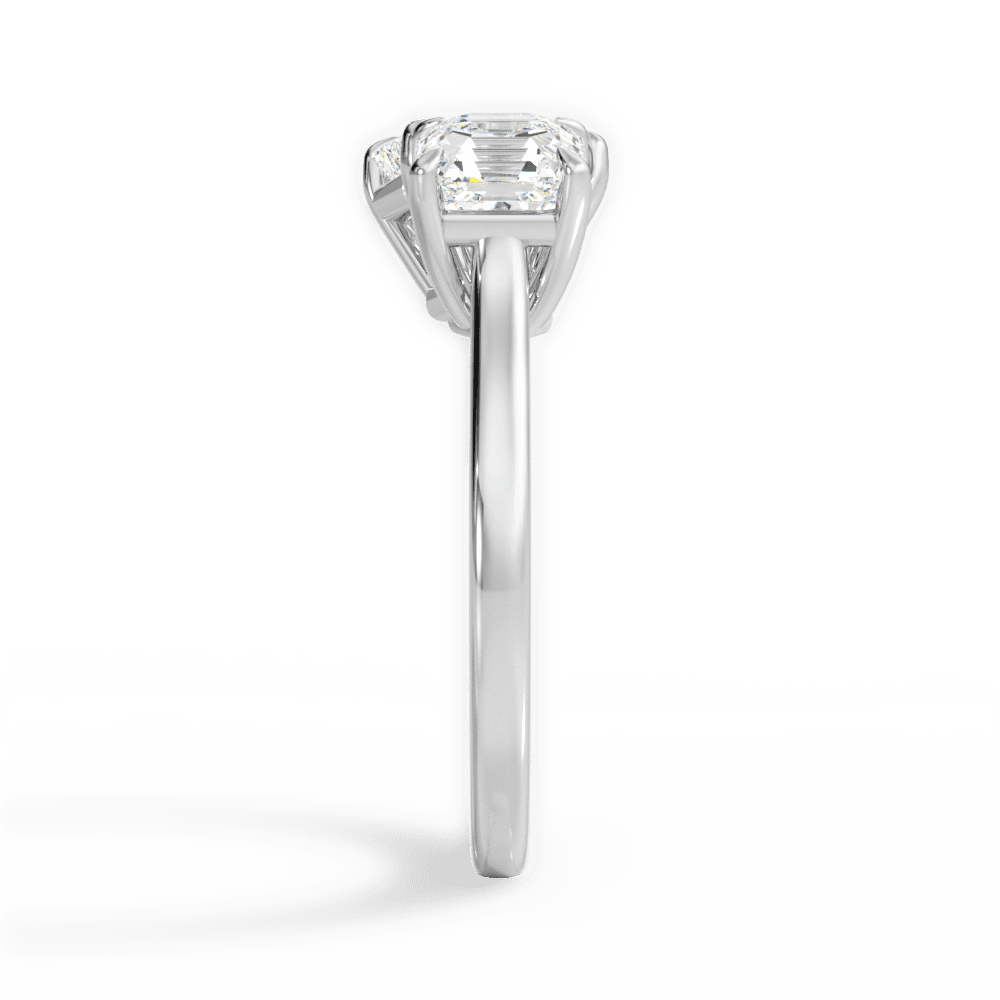 Alice Emerald Cut Lab Grown Diamond 18Kt White Gold Engagement Ring - View 4