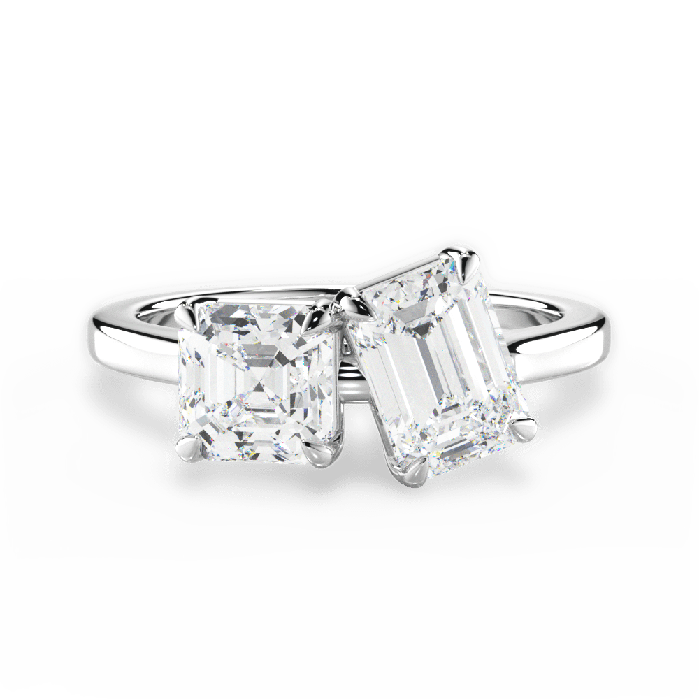 Alice Emerald Cut Lab Grown Diamond 18Kt White Gold Engagement Ring