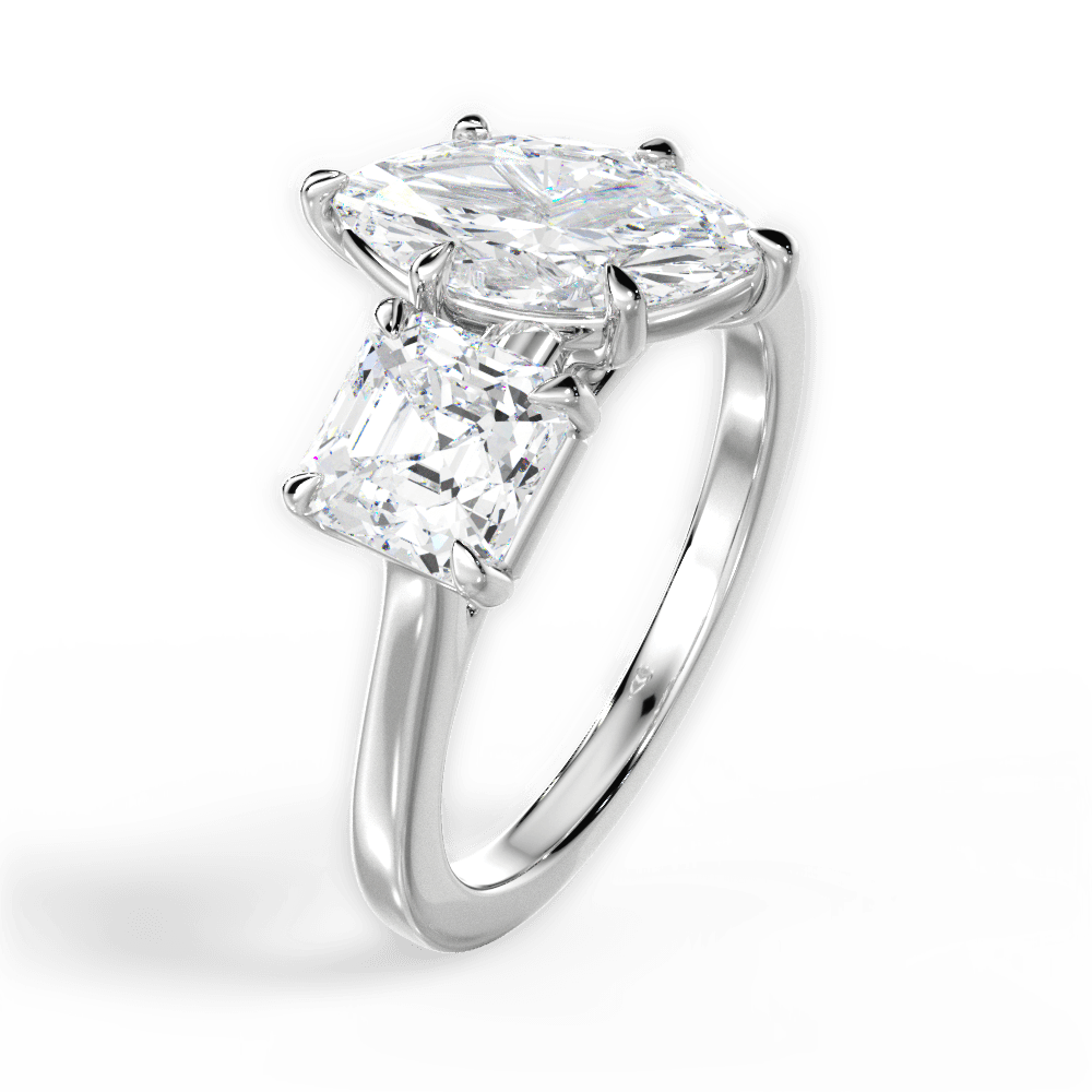 Alice Marquise Cut Lab Grown Diamond 14Kt White Gold Engagement Ring - View 2