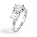 Alice Oval Cut Lab Grown Diamond 18Kt White Gold Engagement Ring - View 4