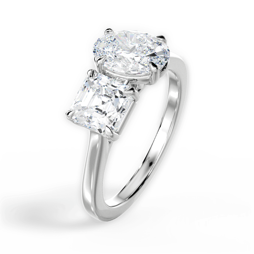 Alice Oval Cut Lab Grown Diamond 18Kt White Gold Engagement Ring - View 4