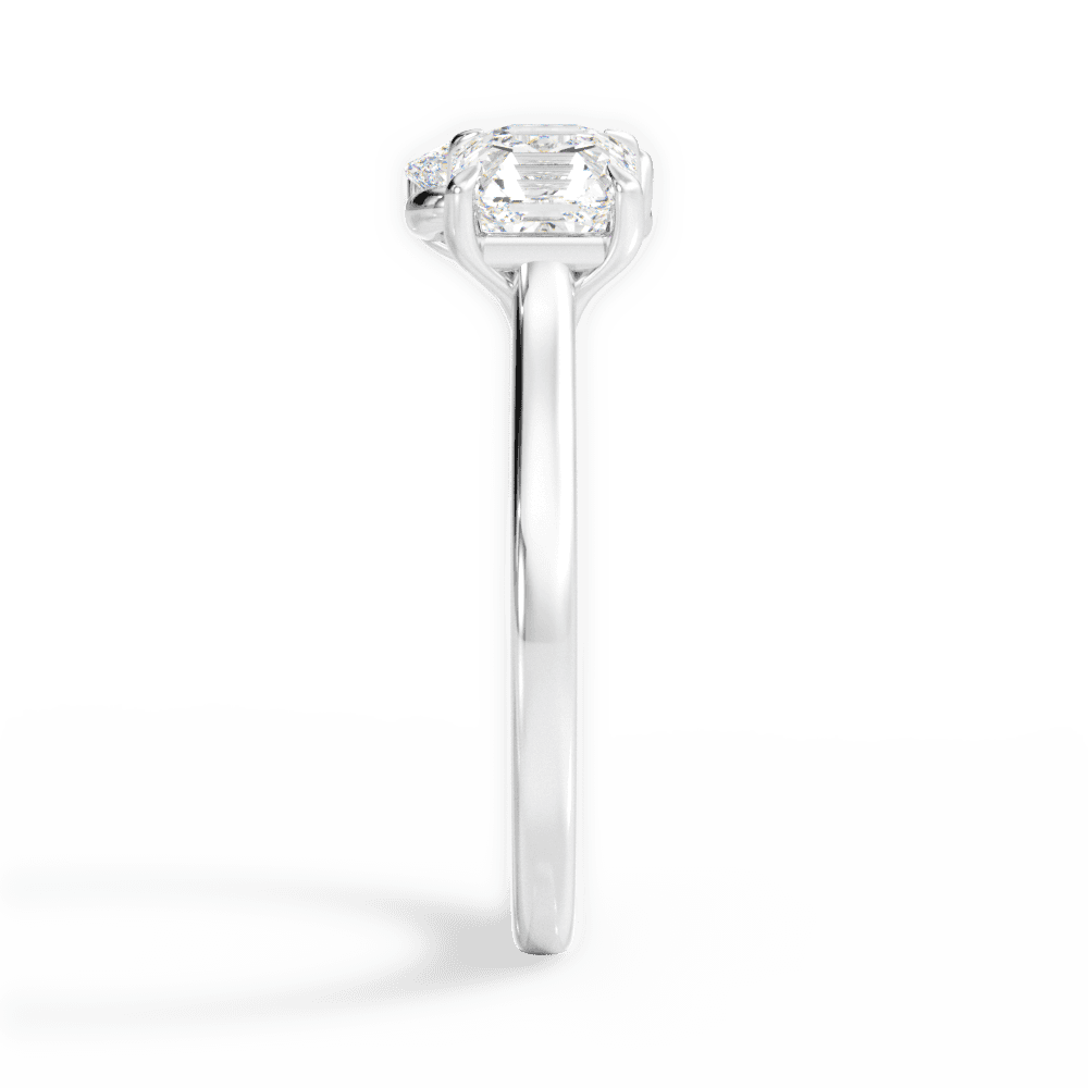 Alice Oval Cut Lab Grown Diamond 18Kt White Gold Engagement Ring - View 3