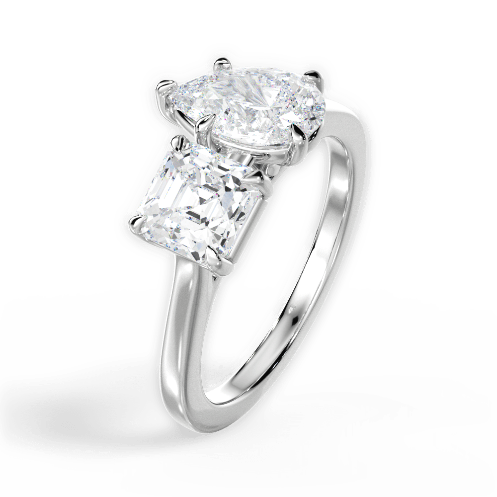 Alice Pear Cut Lab Grown Diamond Platinum Engagement Ring - View 3