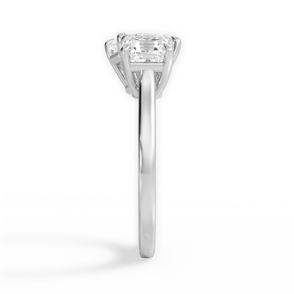 Alice Radiant Cut Lab Grown Diamond 14Kt White Gold Engagement Ring - View 4