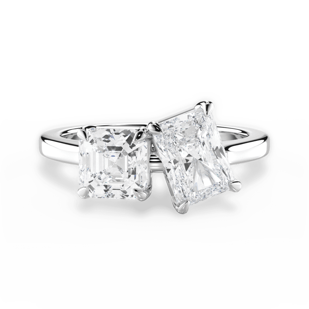 Alice Radiant Cut Lab Grown Diamond 14Kt White Gold Engagement Ring