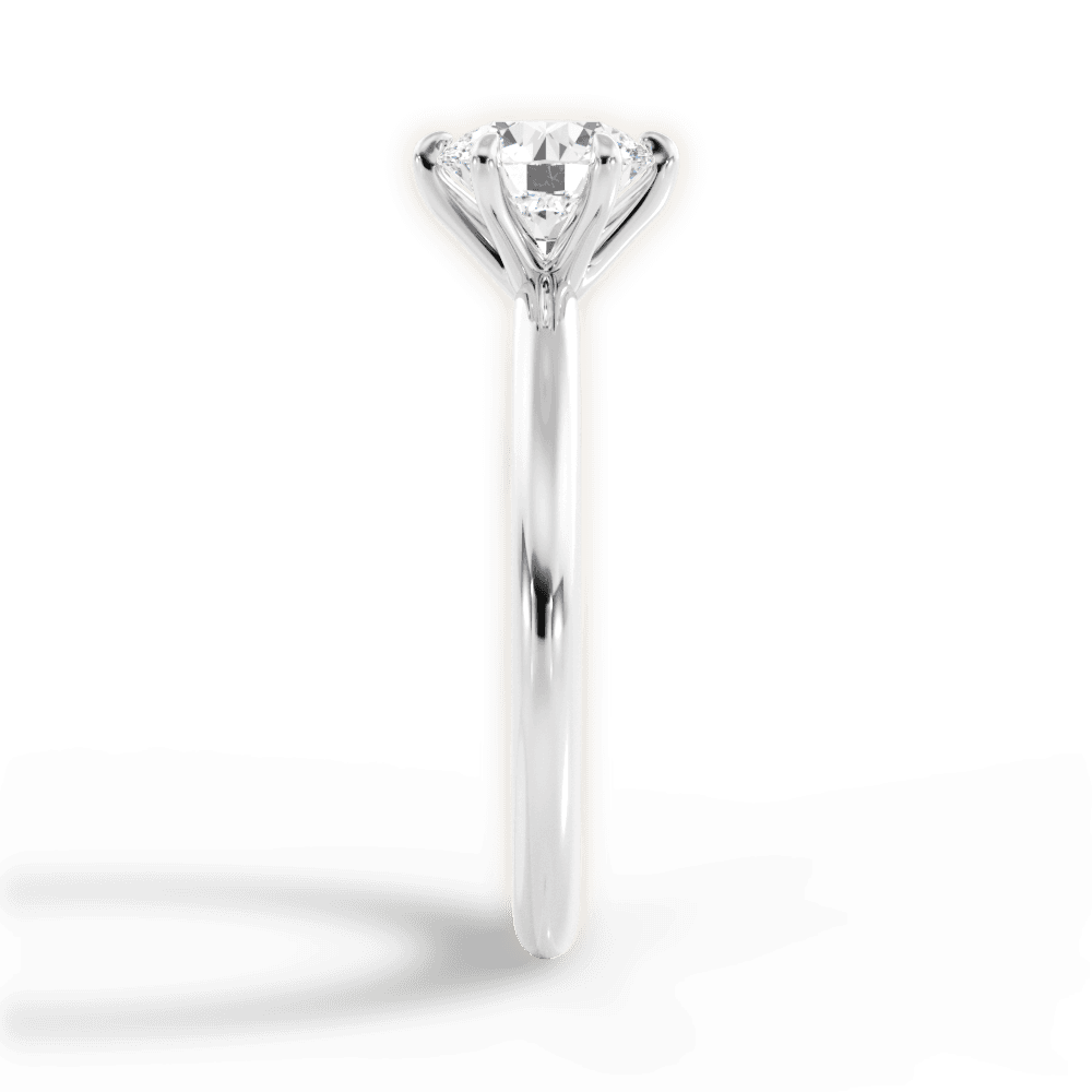 Alyssa Round Cut Lab Grown Diamond 18Kt White Gold Engagement Ring - View 3