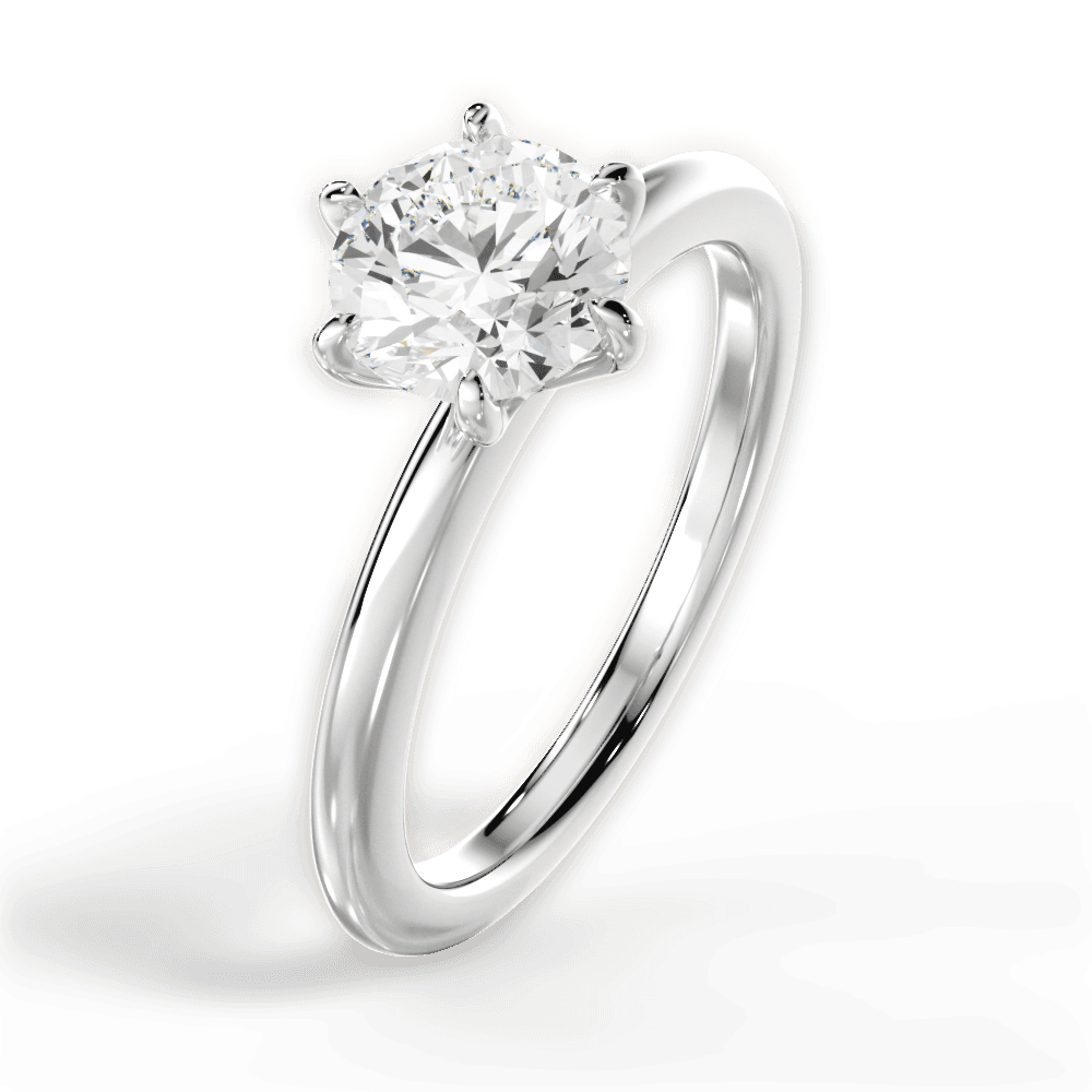 Alyssa Round Cut Lab Grown Diamond Platinum Engagement Ring - View 2