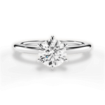 Alyssa Round Cut Lab Grown Diamond 18Kt White Gold Engagement Ring