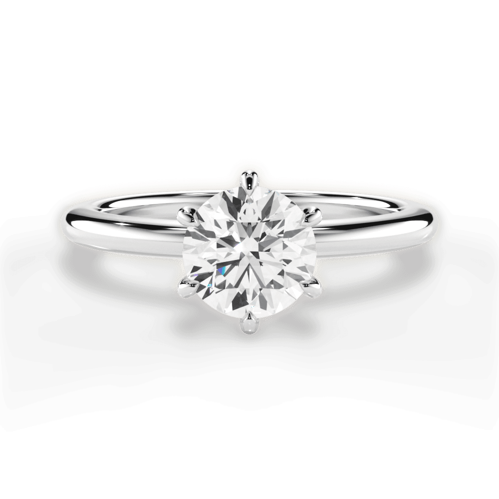 Alyssa Round Cut Lab Grown Diamond Platinum Engagement Ring