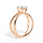 Ada Asscher Cut Lab Grown Diamond 18Kt Rose Gold Engagement Ring - View 3