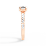 Elsie Asscher Cut Lab Grown Diamond 18Kt Rose Gold Engagement Ring - View 2