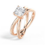 Ada Asscher Cut Lab Grown Diamond 18Kt Rose Gold Engagement Ring - View 4