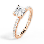 Elsie Asscher Cut Lab Grown Diamond 18Kt Rose Gold Engagement Ring - View 4