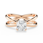 Ada Asscher Cut Lab Grown Diamond 18Kt Rose Gold Engagement Ring