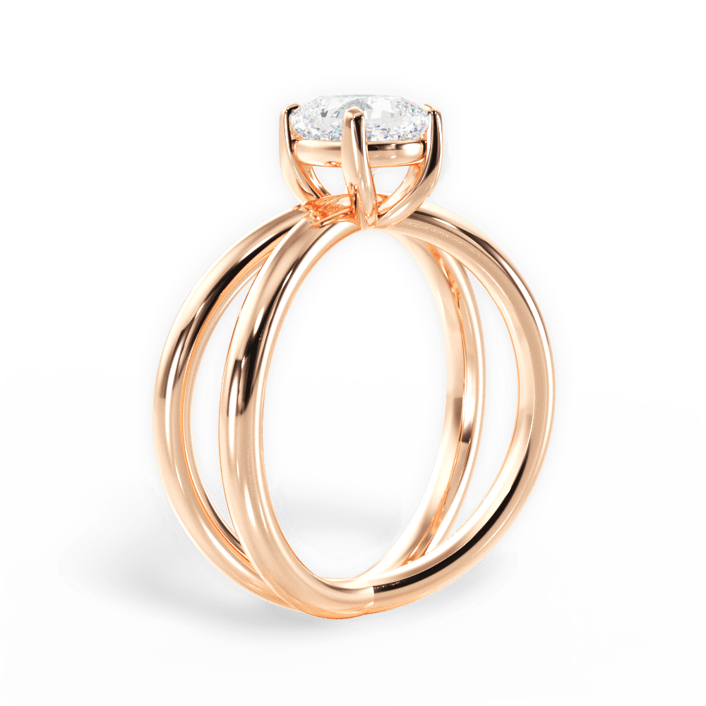 Ada Cushion Cut Lab Grown Diamond 18Kt Rose Gold Engagement Ring - View 2