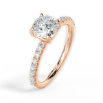 Elsie Cushion Cut Lab Grown Diamond 18Kt Rose Gold Engagement Ring - View 4