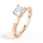 Aaliyah Cushion Cut Lab Grown Diamond 18Kt Rose Gold Engagement Ring - View 4