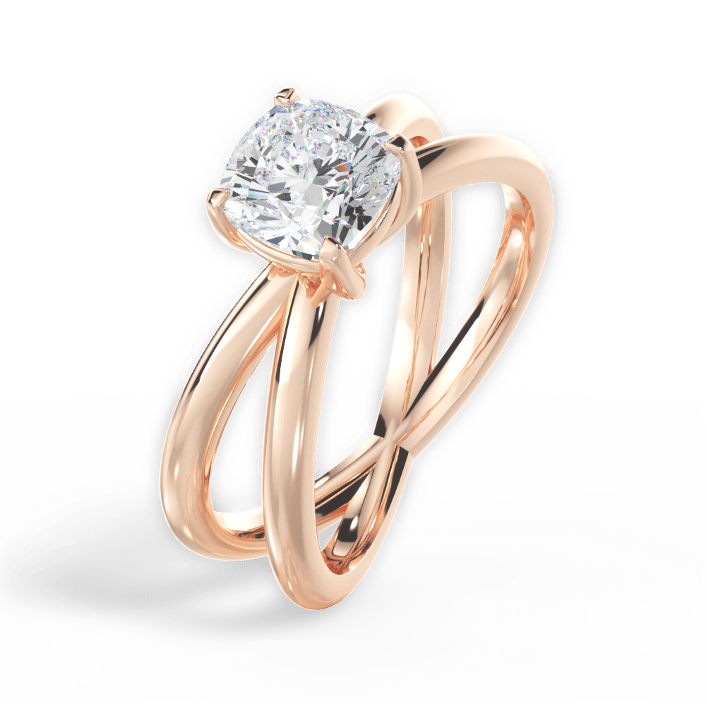 Ada Cushion Cut Lab Grown Diamond 18Kt Rose Gold Engagement Ring - View 3
