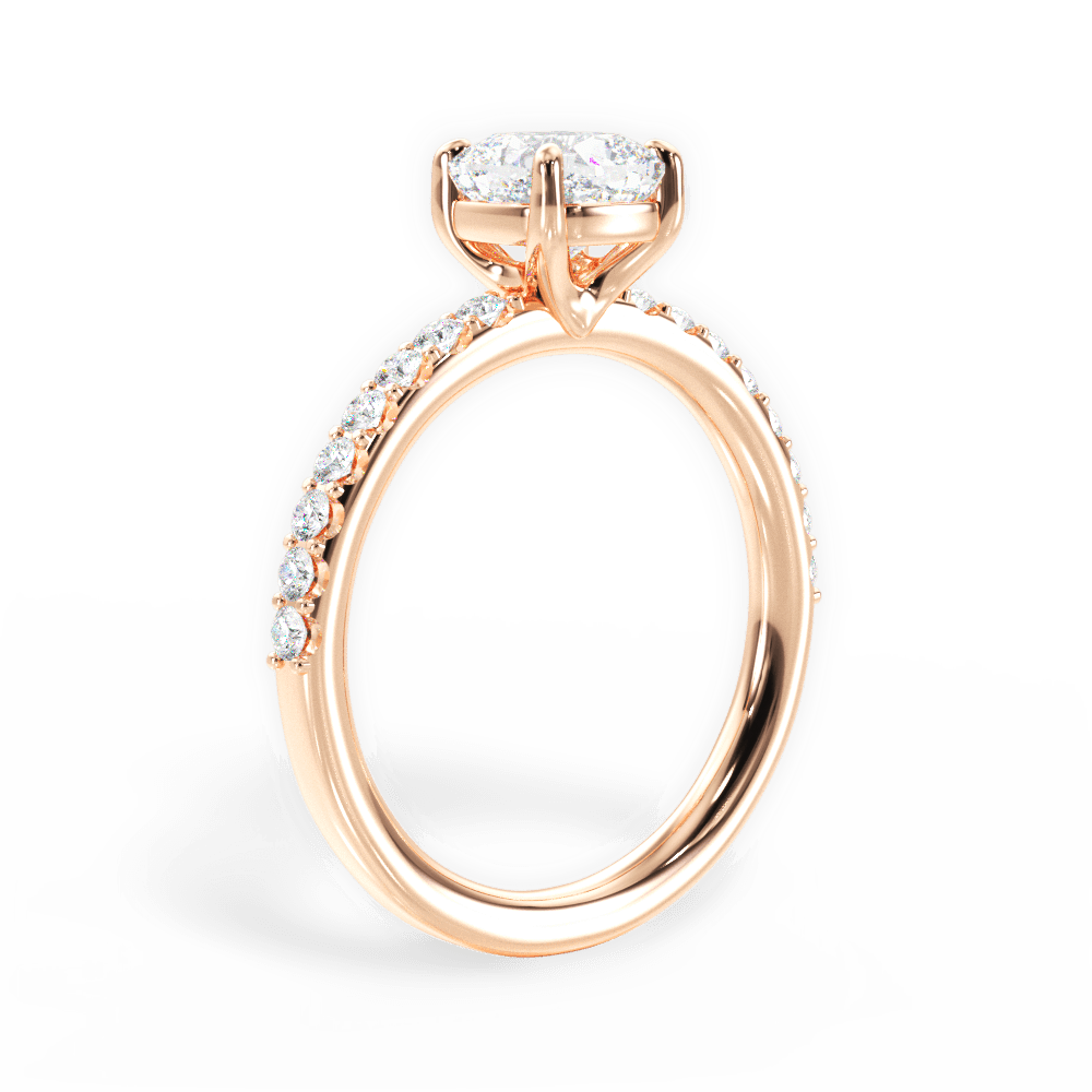 Elsie Cushion Cut Lab Grown Diamond 18Kt Rose Gold Engagement Ring - View 2