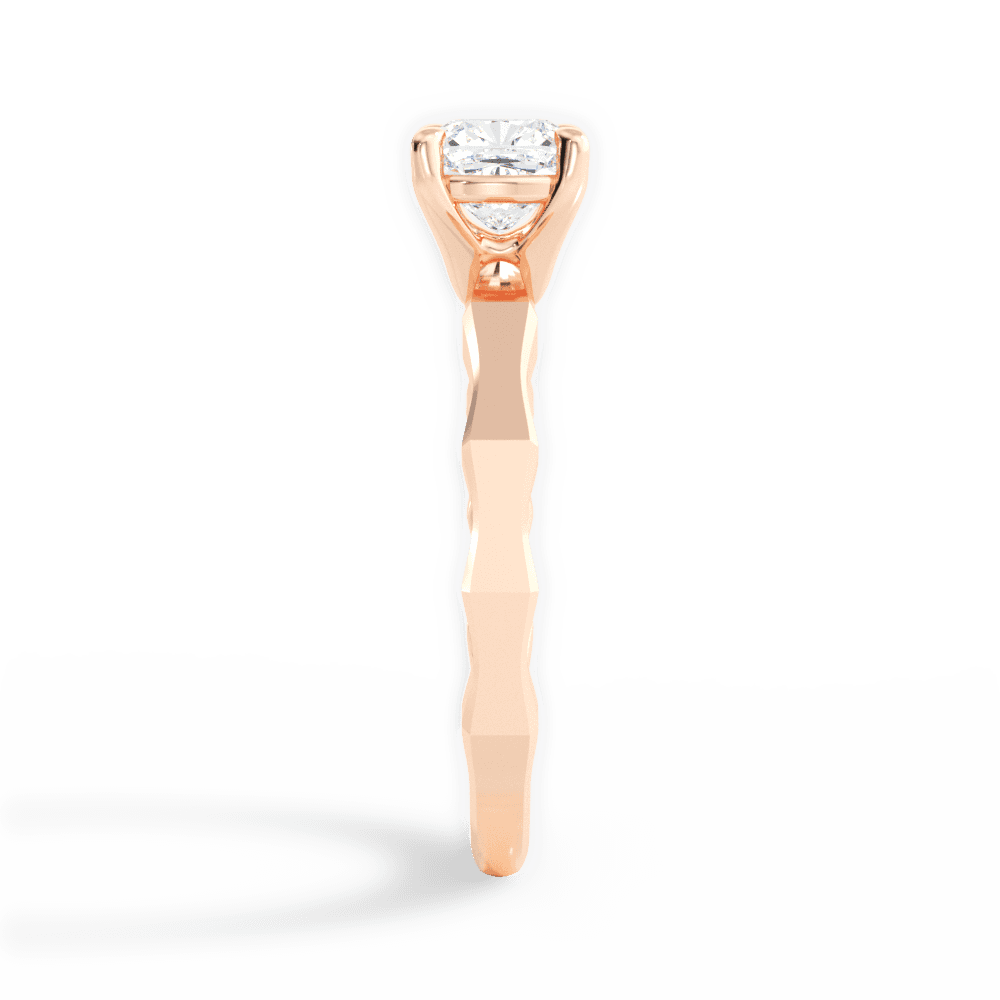 Aaliyah Cushion Cut Lab Grown Diamond 18Kt Rose Gold Engagement Ring - View 2