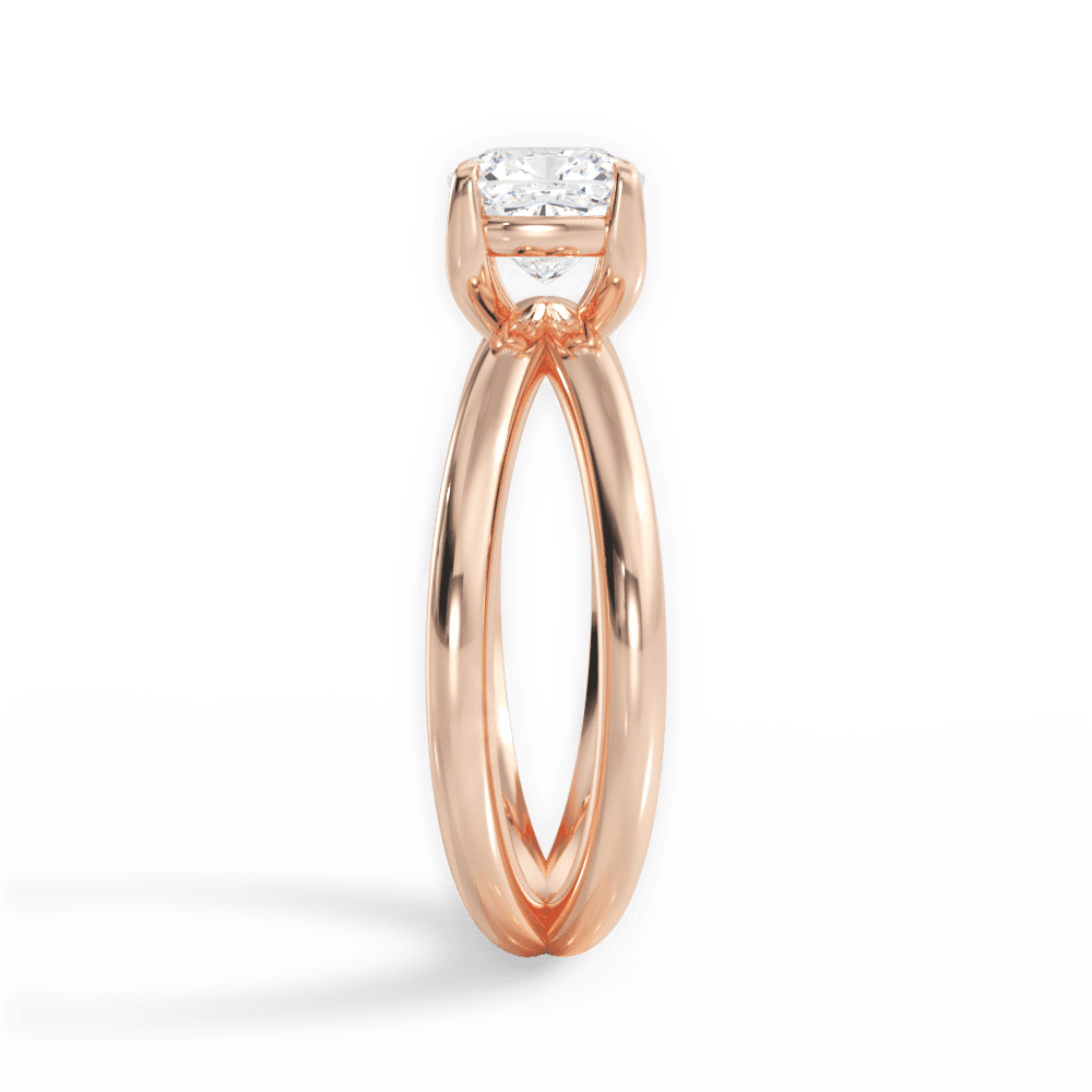 Ada Cushion Cut Lab Grown Diamond 18Kt Rose Gold Engagement Ring - View 4