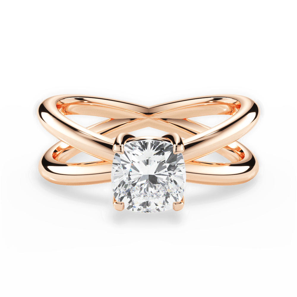 Ada Cushion Cut Lab Grown Diamond 18Kt Rose Gold Engagement Ring