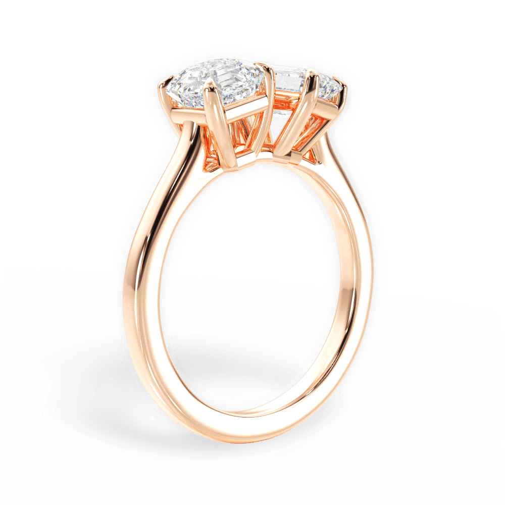 Alice Emerald Cut Lab Grown Diamond 18Kt Rose Gold Engagement Ring - View 2