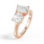 Alice Emerald Cut Lab Grown Diamond 18Kt Rose Gold Engagement Ring - View 4