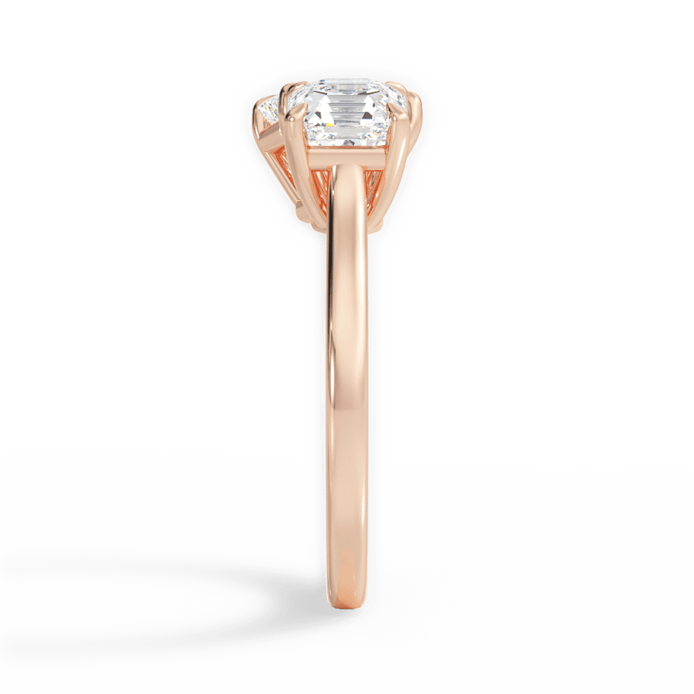 Alice Emerald Cut Lab Grown Diamond 18Kt Rose Gold Engagement Ring - View 3