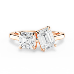 Alice Emerald Cut Lab Grown Diamond 18Kt Rose Gold Engagement Ring