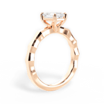 Aaliyah Emerald Cut Lab Grown Diamond 18Kt Rose Gold Engagement Ring - View 3