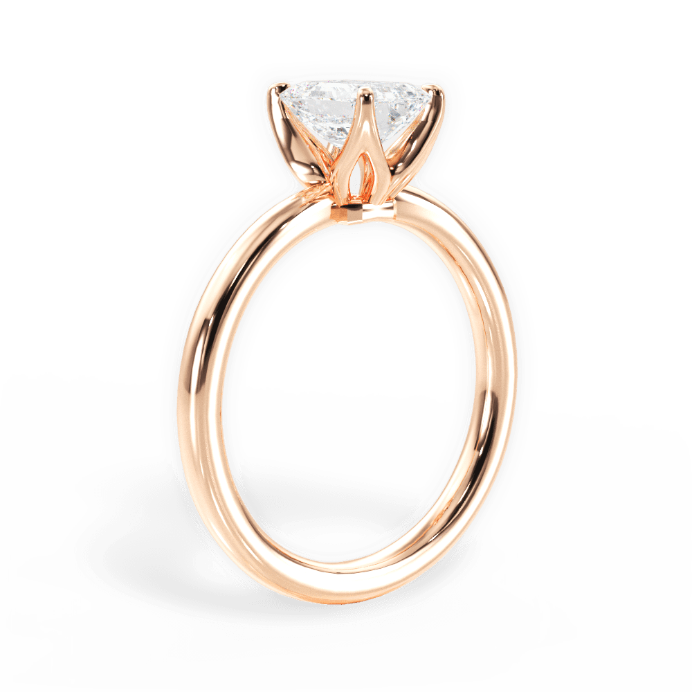 Abigail Emerald Cut Lab Grown Diamond 18Kt Rose Gold Engagement Ring - View 2
