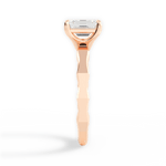 Aaliyah Emerald Cut Lab Grown Diamond 18Kt Rose Gold Engagement Ring - View 4