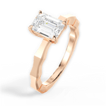 Aaliyah Emerald Cut Lab Grown Diamond 18Kt Rose Gold Engagement Ring - View 2