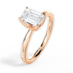 Abigail Emerald Cut Lab Grown Diamond 18Kt Rose Gold Engagement Ring - View 3