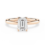 Abigail Emerald Cut Lab Grown Diamond 18Kt Rose Gold Engagement Ring