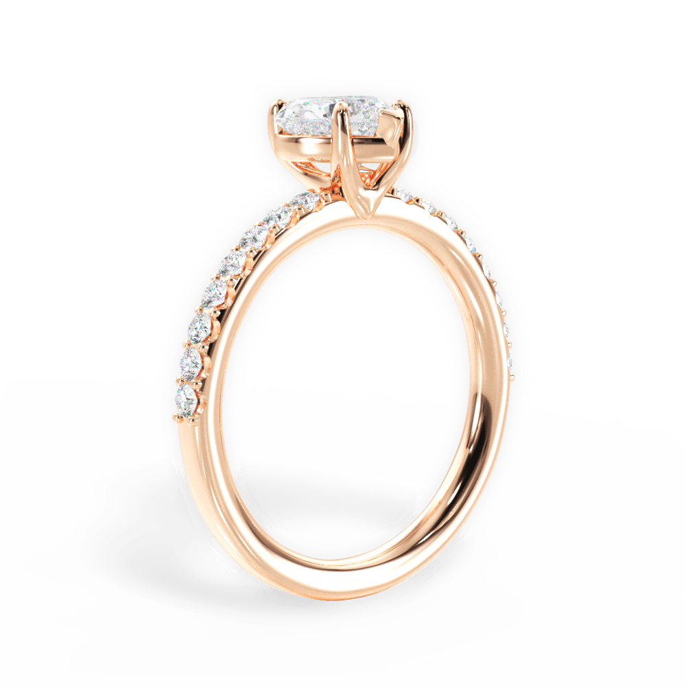 Elsie Heart Cut Lab Grown Diamond 18Kt Rose Gold Engagement Ring - View 3