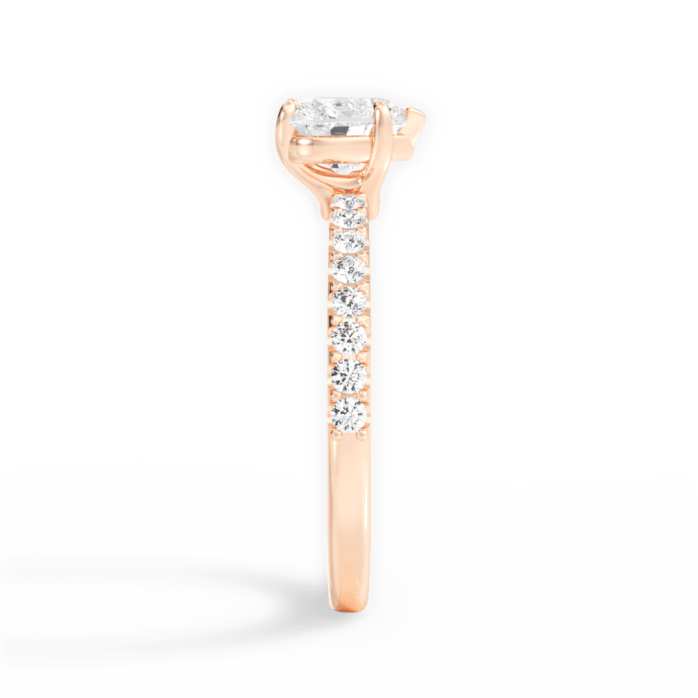 Elsie Heart Cut Lab Grown Diamond 18Kt Rose Gold Engagement Ring - View 4