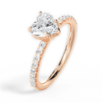 Elsie Heart Cut Lab Grown Diamond 18Kt Rose Gold Engagement Ring - View 2