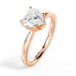 Abigail Heart Cut Lab Grown Diamond 18Kt Rose Gold Engagement Ring - View 2